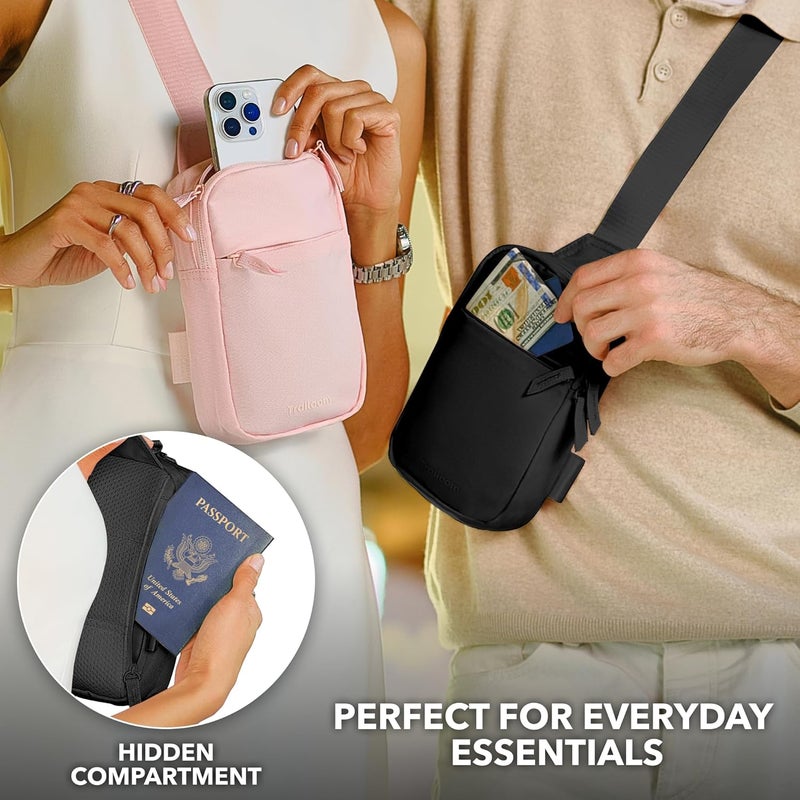 Trailoom Mini Sling Bag Crossbody Fanny Pack Men & Women - Switchable Strap, RFID Blocking, Water-Repellent, Hidden Pocket - Image 5
